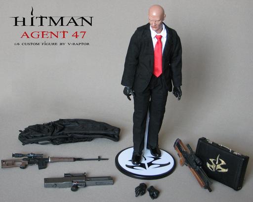 Hitman: Агент 47 - Фигурка 47-го и аксессуары, изготовленные фанатом игры (автор: V-Raptor)